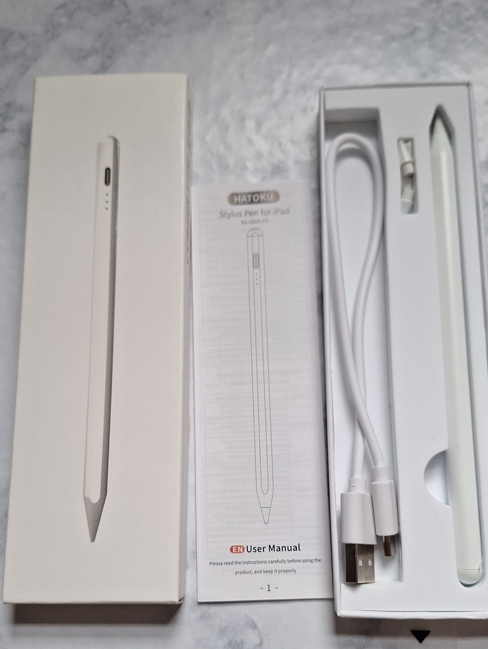 White Stylus Pen for Tablets with USB-C Charging